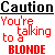 Caution You Are Talking To a Blonde